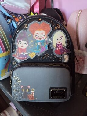 Loungefly Hocus Pocus Chibi Mini Backpack - Black & Gray